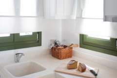 The marble worktop in the kitchen