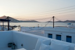 The terrace at the sunset