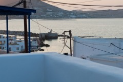 The terrace at the sunset