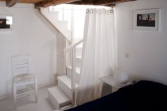 The stairs to the first floor from the mezzanine